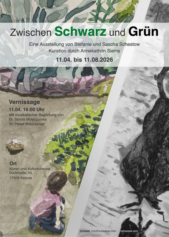 Zwischen Schwarz und Grün_ Ausstellung von Stefanie Schestow & Sascha Schestow